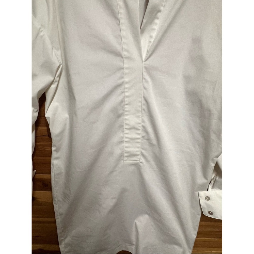 Laundry by Shelli Segal White Long Sleeve V-Neck Tunic Shirt Dress Size 8 - Picture 3 of 7